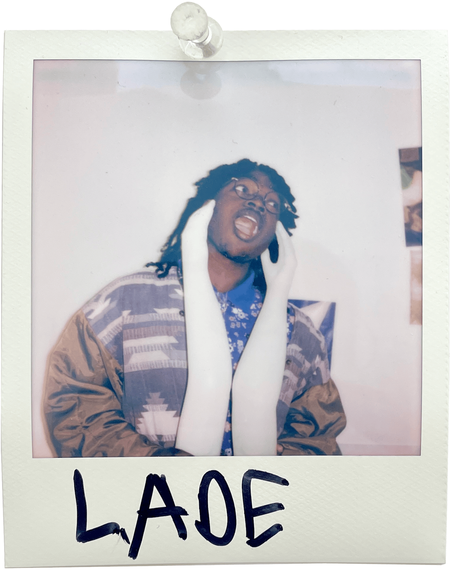 Polaroid image of artist Lade Tinubu.
