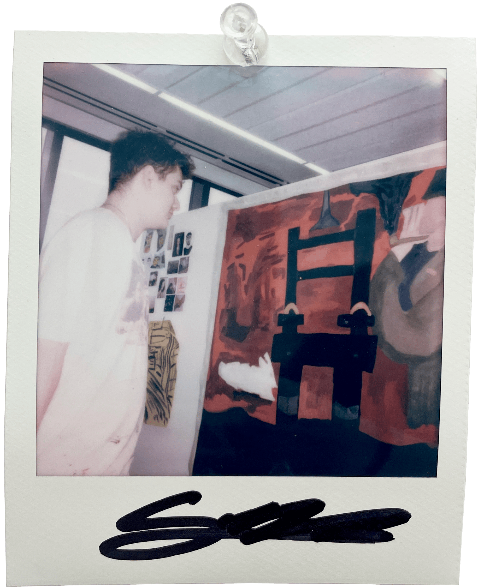 Polaroid image of artist Stephen Nichol.
